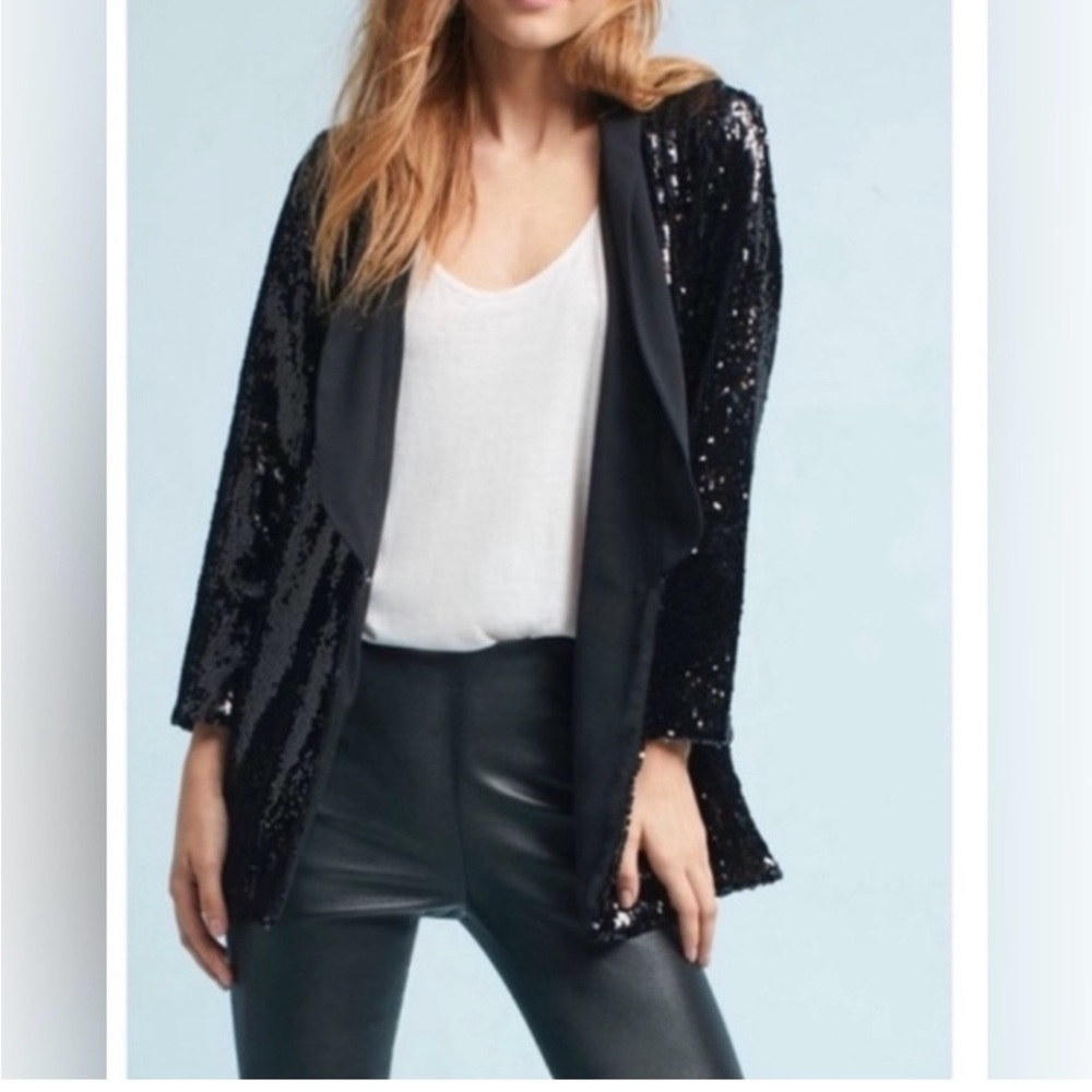 Black Sequin Blazer - image 1
